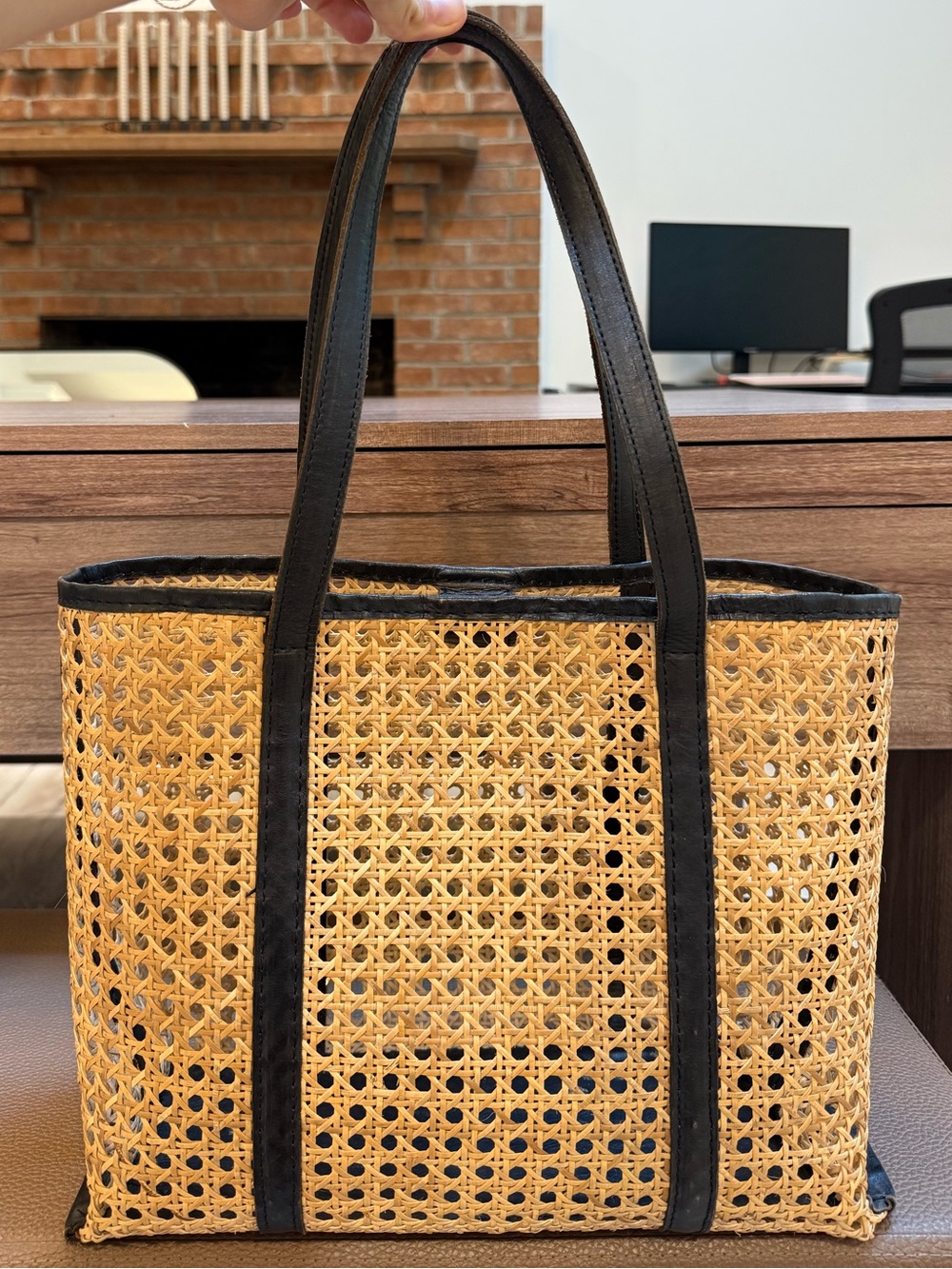 Woven Straw Tote Bag